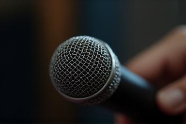 Microphone during an interview